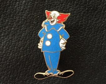 Bozo the Clown Vintage Cloisonné Brooch Pin - 1980's