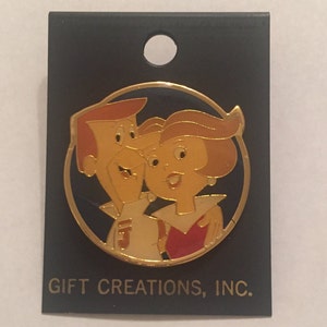 George and Jane Jetson from The Jetsons 1990 Vintage Pin ~ Hanna-Barbera On Original Card