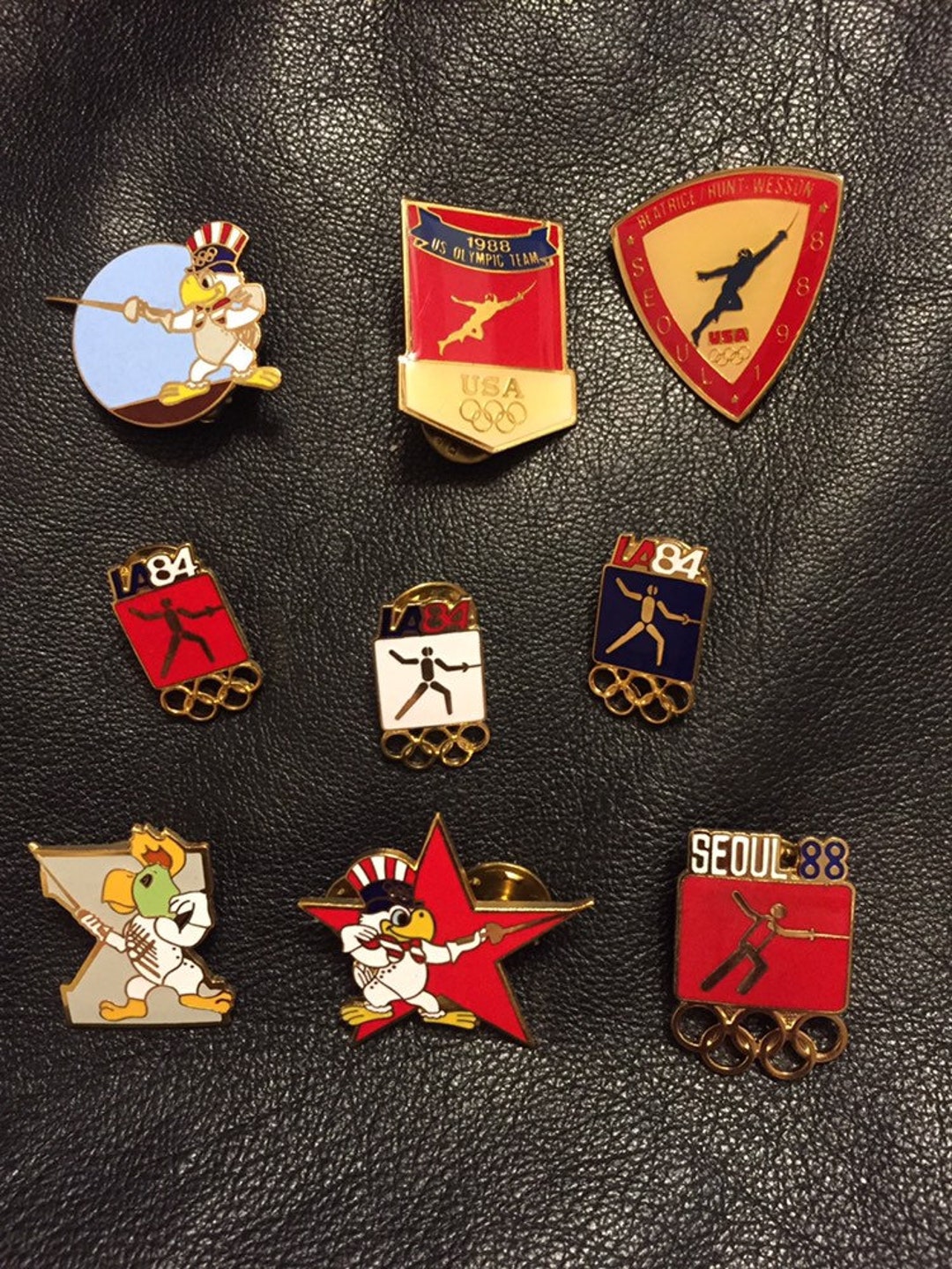 Olympic Fencing Lapel Pins set of 9 Vintage Pins Summer Etsy