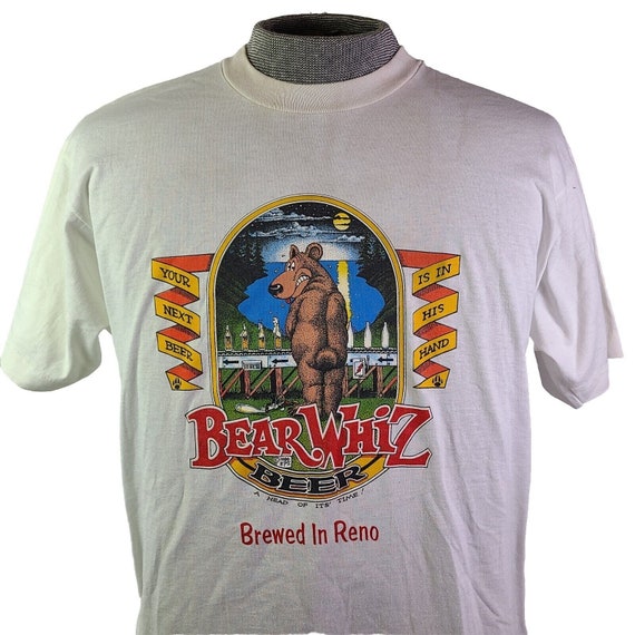 Vintage 1986 Bear Whiz Beer Reno Nevada Tshirt Mens Size XL Extra
