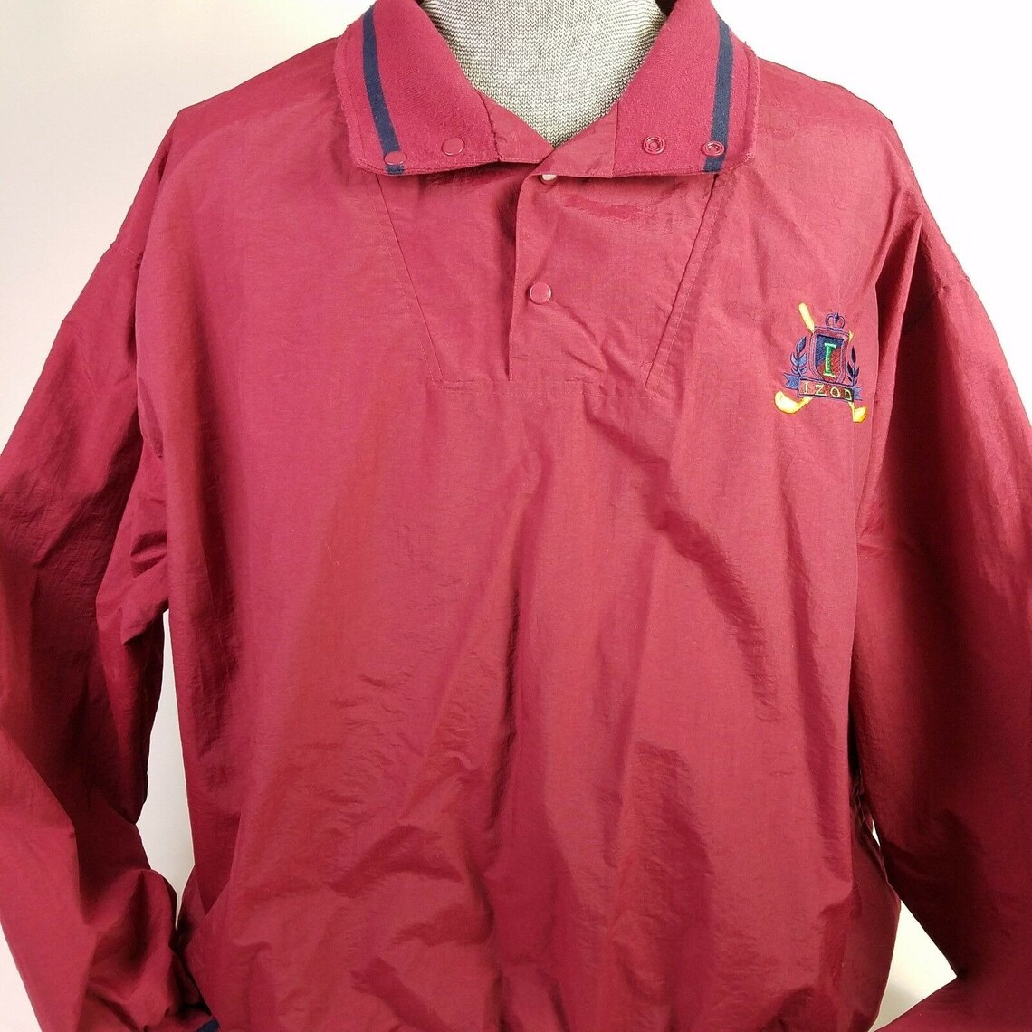 Izod Windbreaker Pullover Golf Rain Shirt Maroon Red Vintage - Etsy