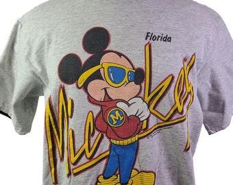 Vintage Mickey Mouse camiseta de un solo punto Disney Sherry Mfg Florida Sz M USA