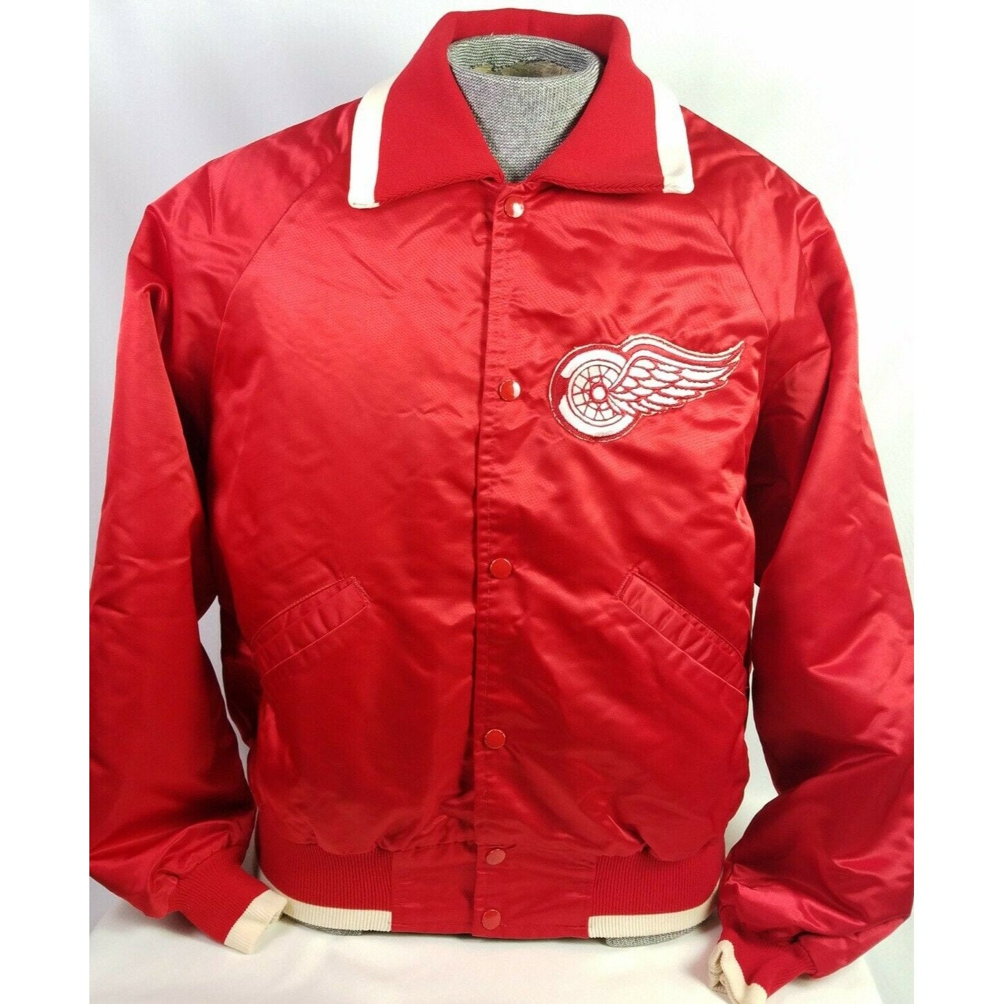 Starter Detroit Red Wings Red Satin Full Snap Jacket 4X-Large