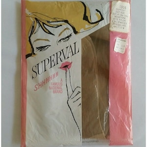 Seamless Nylon thigh high stockings Vintage Superval Size A NEW