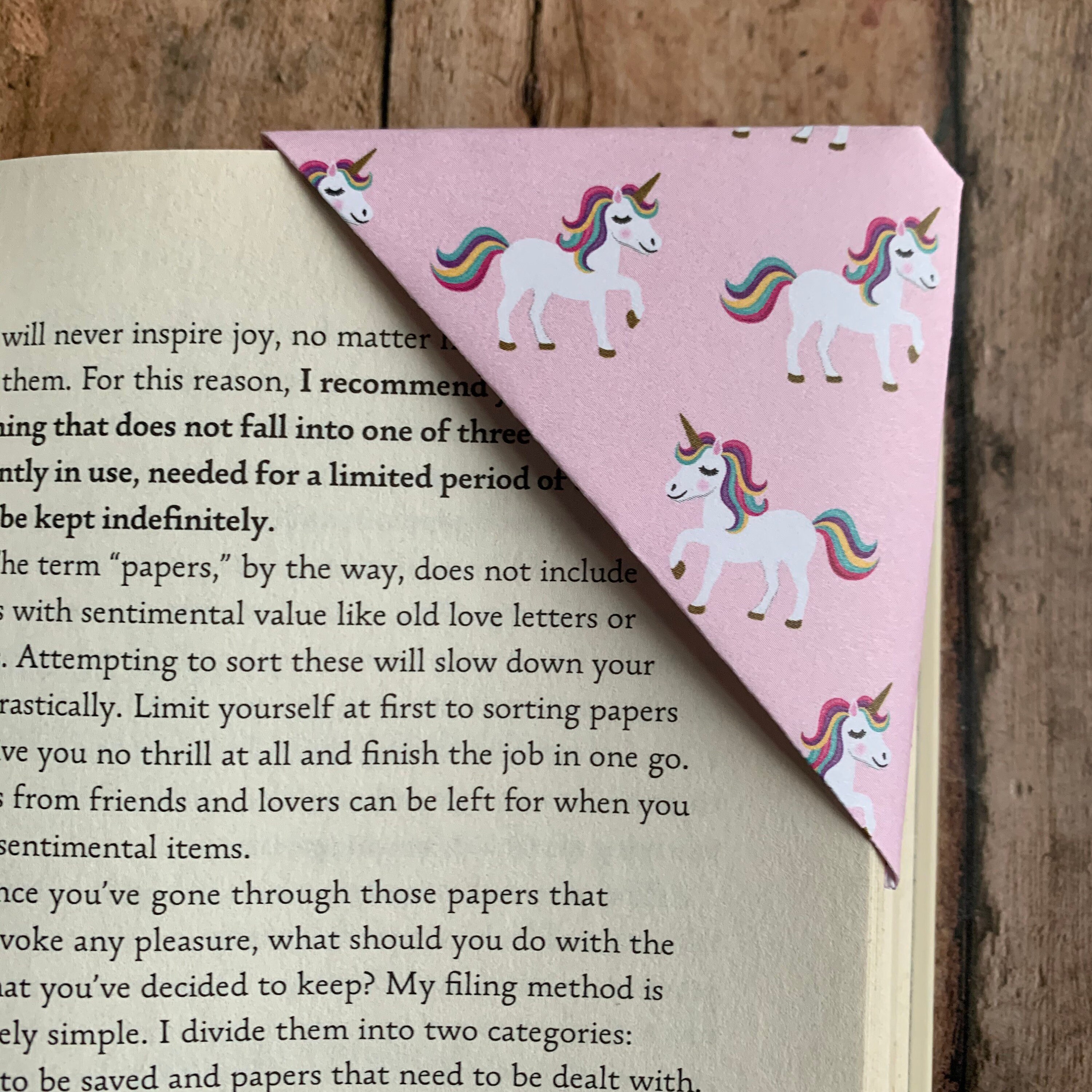 Unicorn Set of 4 Corner Bookmarks Etsy