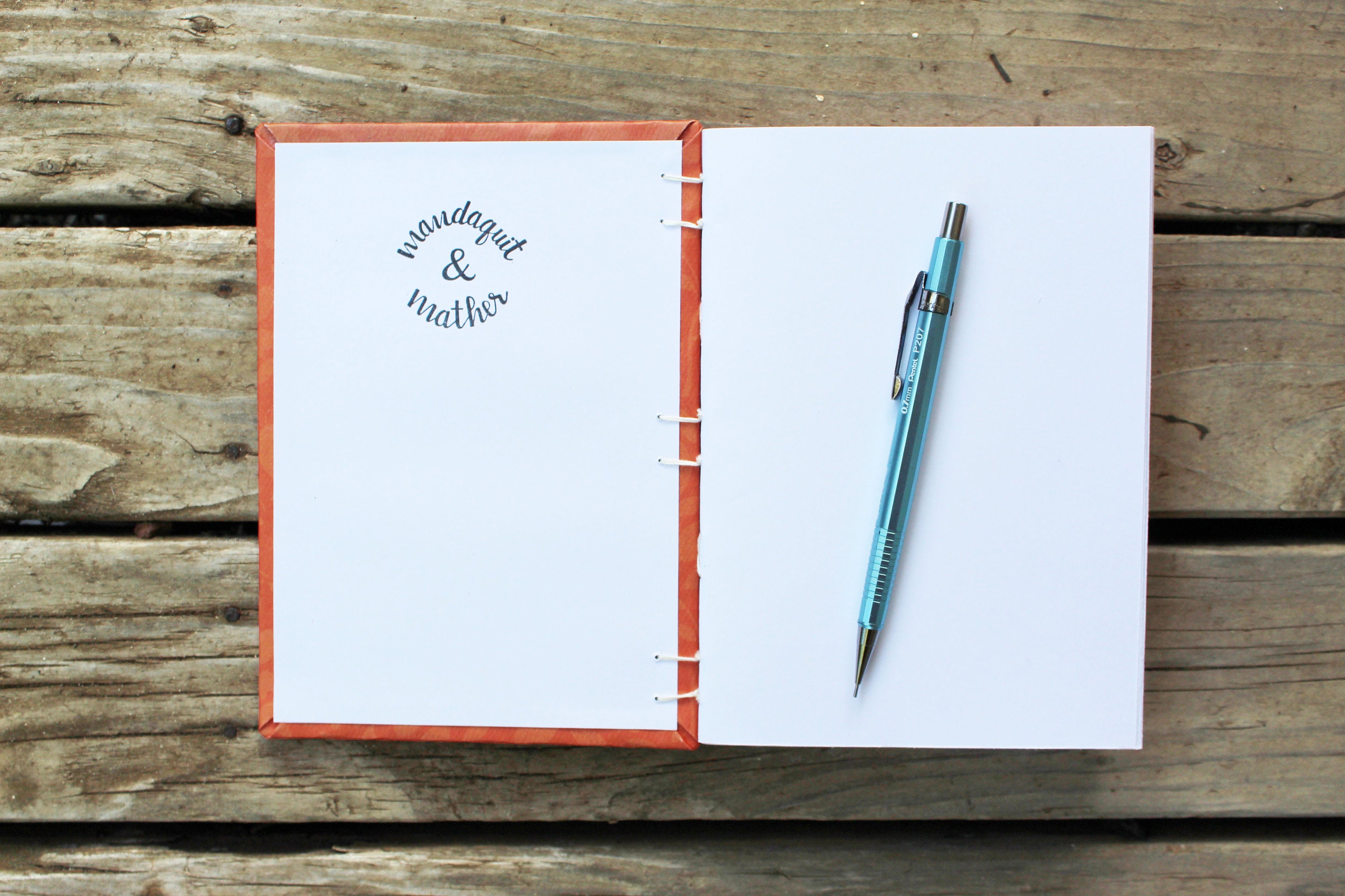 Floral Journal Orange Flower Journal Handstitched Journal Etsy