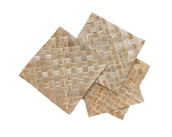 Palm Mats - Natural Dark Palm - 5" x 5" - 12pc