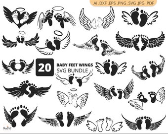 Download Baby Feet With Wings Etsy