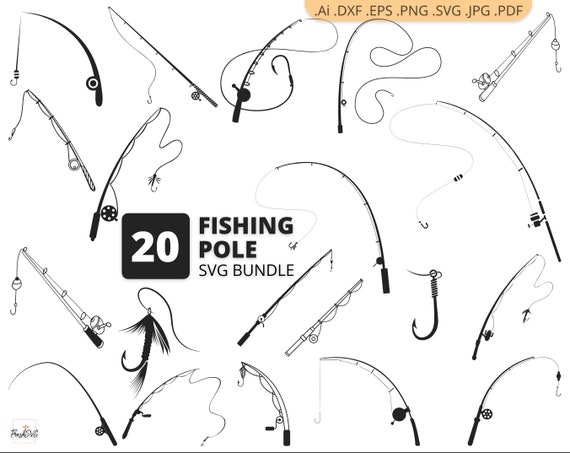 Fishing Pole SVG Fishing Pole Bundle SVG Fishing Pole | Etsy