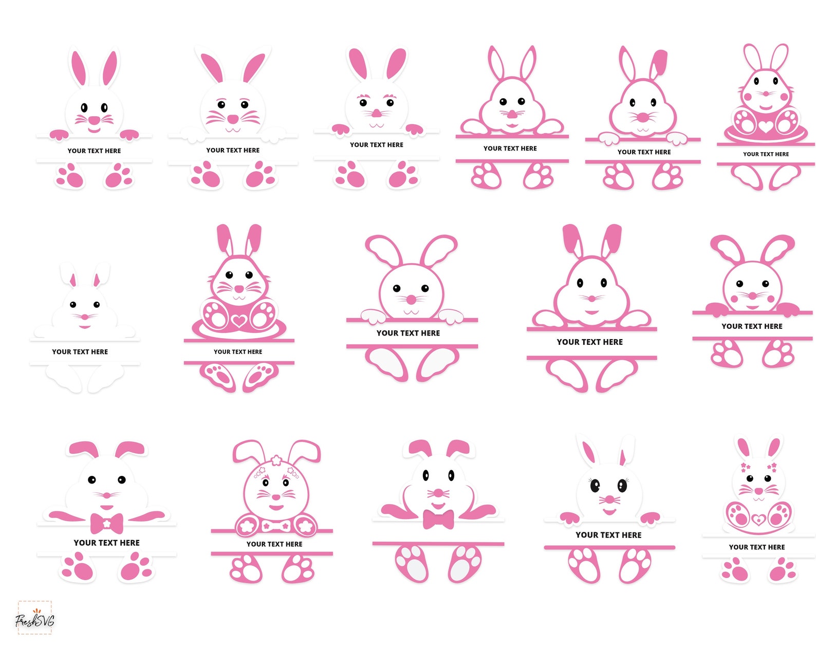 Bunny Split SVG Bunny Split Bundle SVG Bunny Split - Etsy