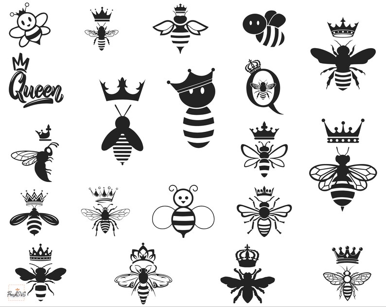 Download Queen Bee SVG Queen Bee Bundle SVG Queen Bee Silhouette | Etsy
