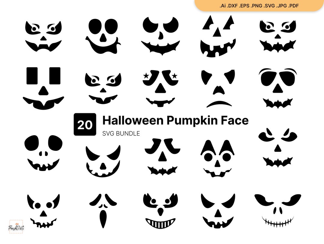 Jack O Lantern Halloween Pumpkin Face SVG Halloween Pumpkin - Etsy