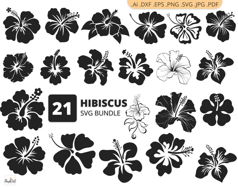 Download Hibiscus SVG Flower SVG Hibiscus Bundle SVG Hibiscus | Etsy