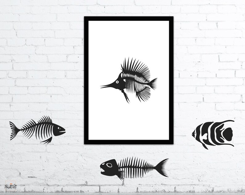Fish Skeleton SVG Fish Skeleton Bundle SVG Fish Skeleton ...