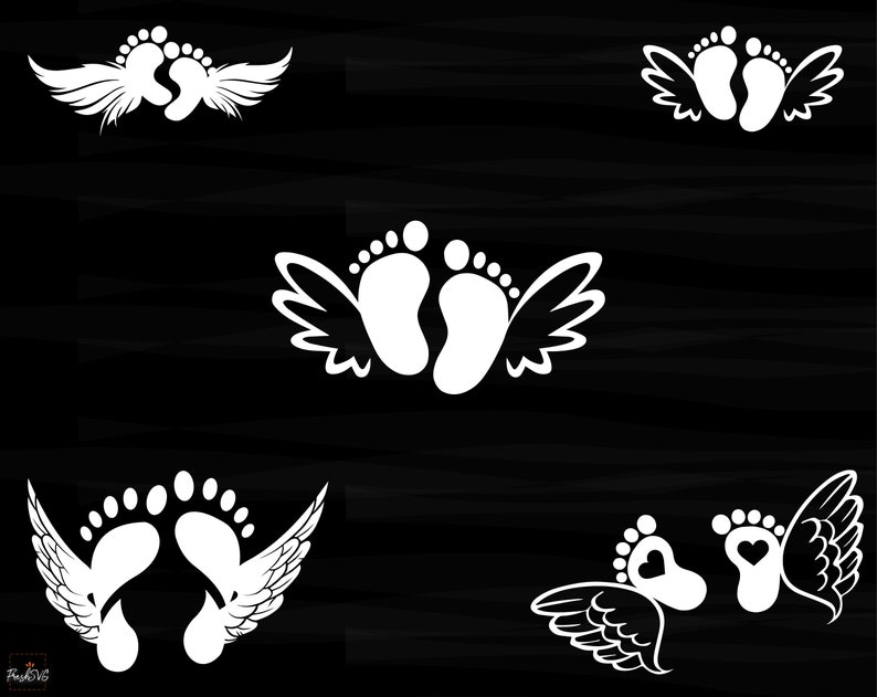 Download Baby Memorial SVG Baby Feet Wings SVG Baby Memorial Bundle ...