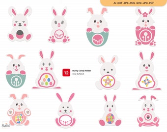 Bunny Candy Holder SVG, Bunny Candy Holder Bundle SVG, Bunny Candy Holder Silhouette, Bunny Candy Holder Clipart, Digital File, Cricut Svg