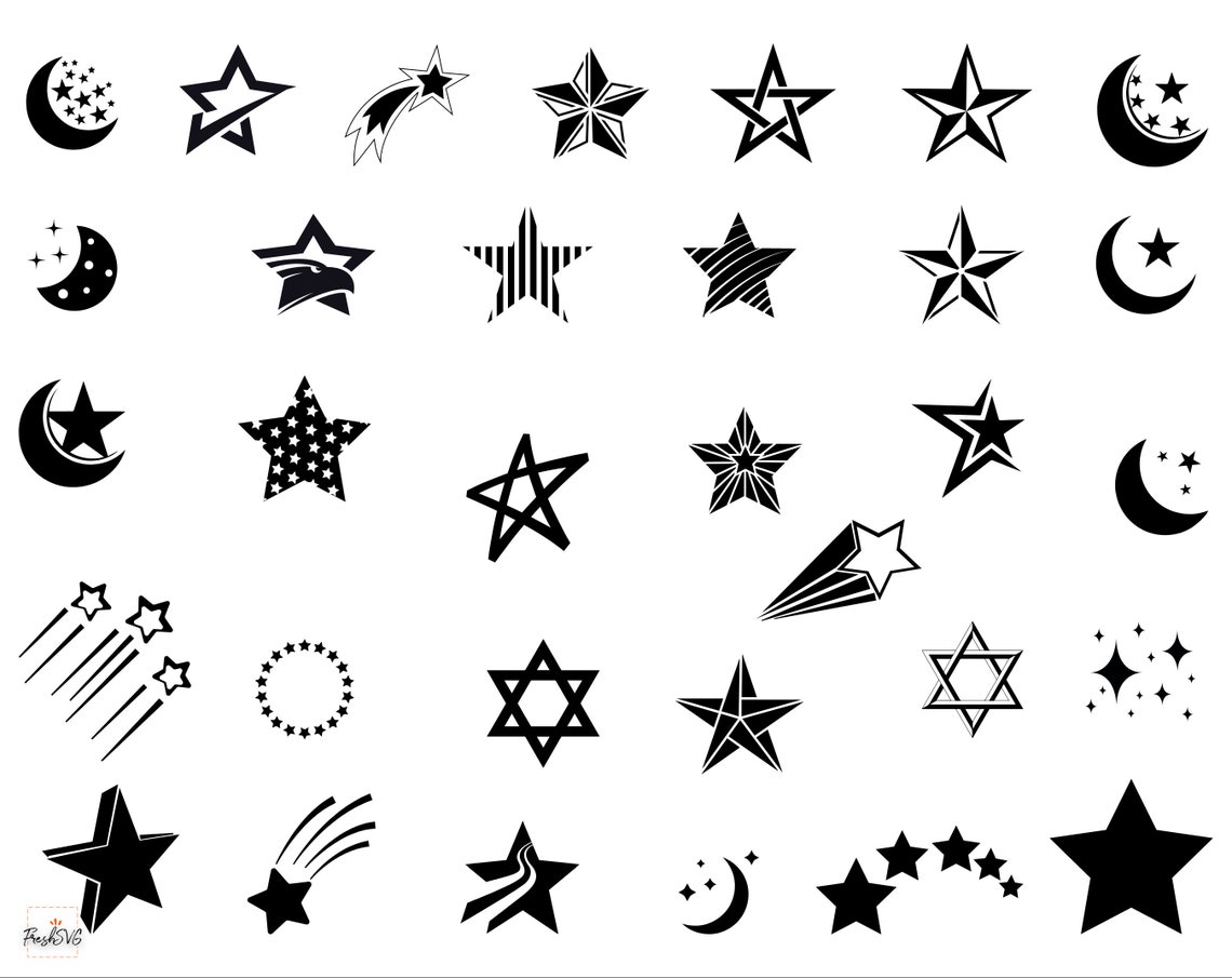 Stars SVG Stars Bundle SVG Stars Silhouette Stars Clipart - Etsy
