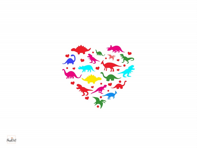 Dinosaur Heart SVG Dinosaur Heart SVG Bundle Valentine Heart - Etsy