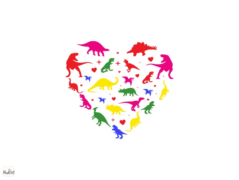 Dinosaur Heart SVG Dinosaur Heart SVG Bundle Valentine Heart - Etsy