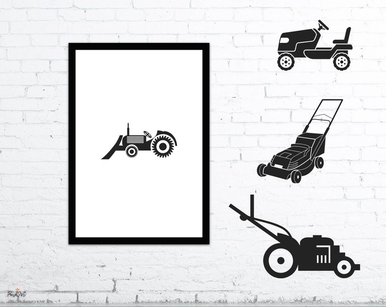 Download Tractor de cortacésped SVG Lawn Mower Tractor Bundle SVG ...