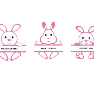 Bunny Split SVG, Bunny Split Bundle SVG, Bunny Split Silhouette, Bunny ...