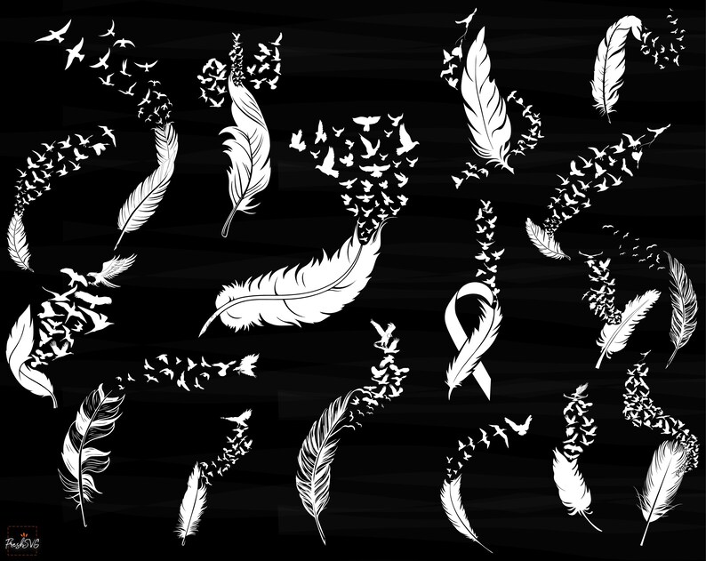 Download Feather with Birds SVG Feather with Birds Bundle SVG ...