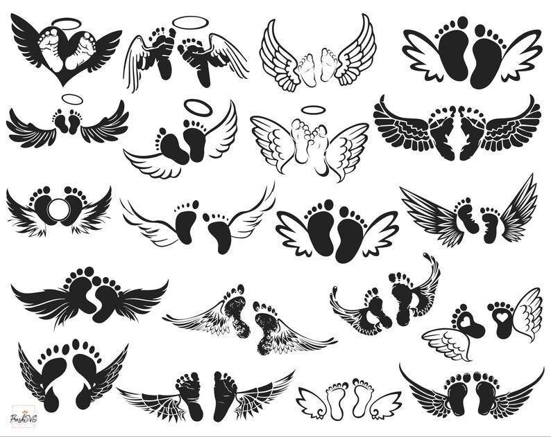 Download 247 Baby Feet With Wings Svg Svg Png Eps Dxf File