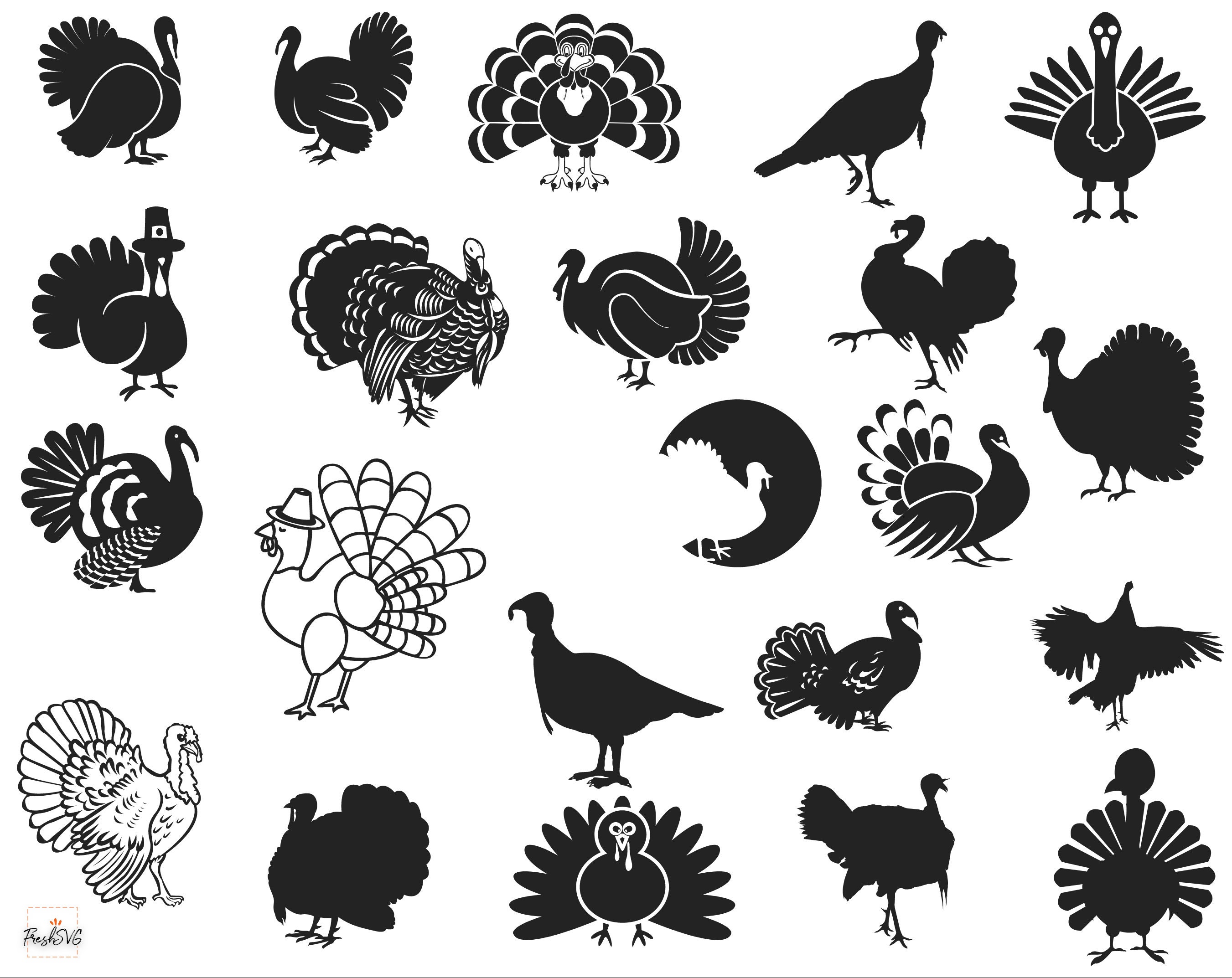 Turkey SVG Turkey Bundle SVG Turkey Silhouette Turkey - Etsy Canada