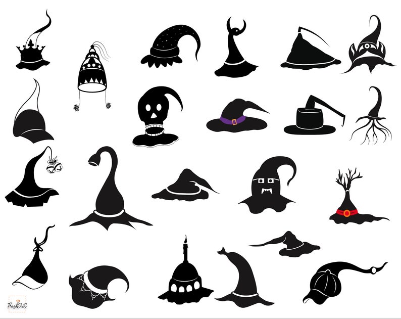 Download Witch Hat SVG Witch Hat Bundle SVG Witch Hat Silhouette | Etsy