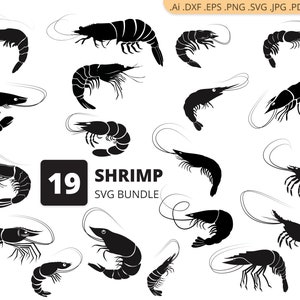 Shrimp SVG, Shrimp SVG Bundle, Fish svg Bundle, Shrimp Circle SVG, Shrimp Silhouette, Shrimp Clipart, Digital File, Cricut Svg file