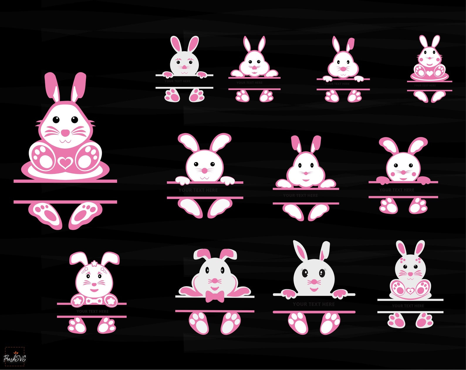 Bunny Split SVG Bunny Split Bundle SVG Bunny Split - Etsy