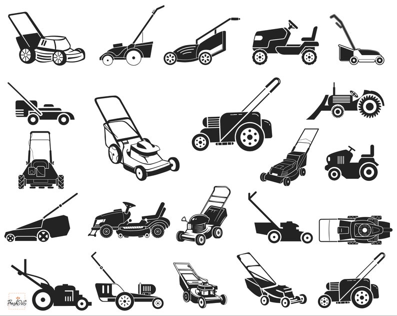 Download Tractor de cortacésped SVG Lawn Mower Tractor Bundle SVG ...