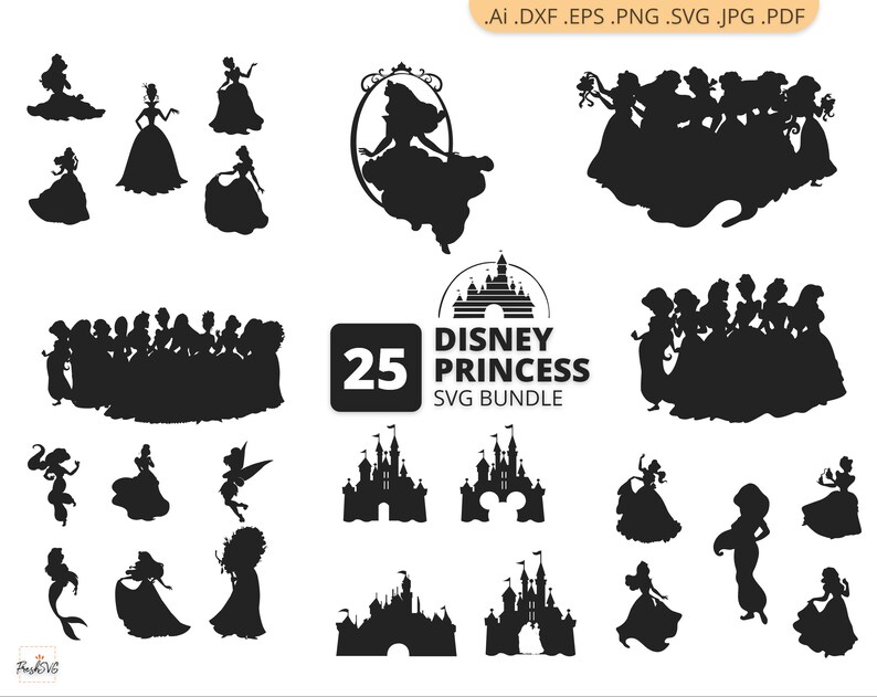 Download Disney Princess Svg Disney Princess Bundle Svg Disney Etsy