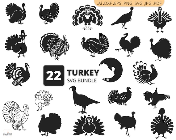 Download Turkey Svg Turkey Bundle Svg Turkey Silhouette Turkey Etsy