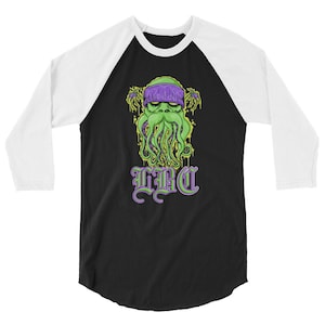 Cholo Cthulhu Graffiti Long Beach LBC 3/4 sleeve raglan shirt