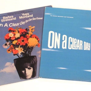 On a Clear Day vinyl Broadway Barbara Harris, John Cullum, songs by Lerner and Lane, or Barbra Streisand film, choice of 2 records