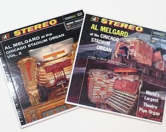 Chicago Stadium organ vinyl Al Melgard plays world's largest Barton theater pipe organ 1958 Audio Fidelity label choice of albums in STEREO
