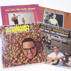 Allan Sherman vinyl Hello Muddah 60s humor, choose 1, 2 or 4 records: My Son the Nut, Celebrity, Folk Singer, My Name, or rare Togetherness