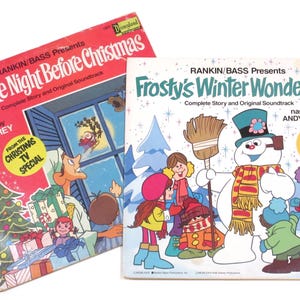 Christmas cartoon vinyl Frosty Winter Wonderland Andy Griffith, or Twas Night Before Christmas Joel Grey, your choice, Rankin Bass animation