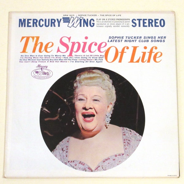 Sophie Tucker vinyl The Spice of Life 1950s record, plus bonus Bigger and Better autographed album, red hot mama mentioned by The Beatles