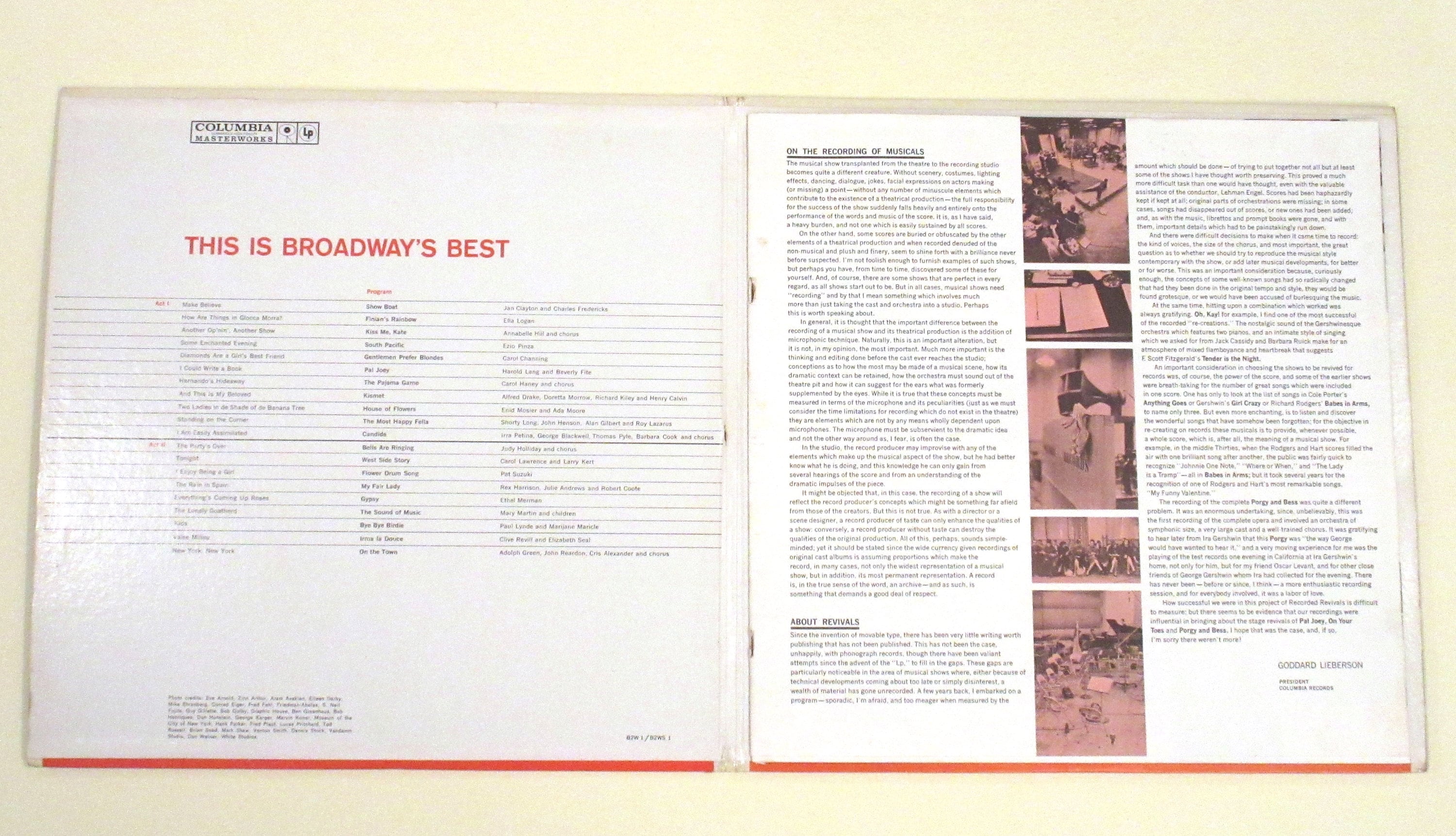 Broadway's Best Musical Numbers Vinyl Booklet Info Photos This is ...