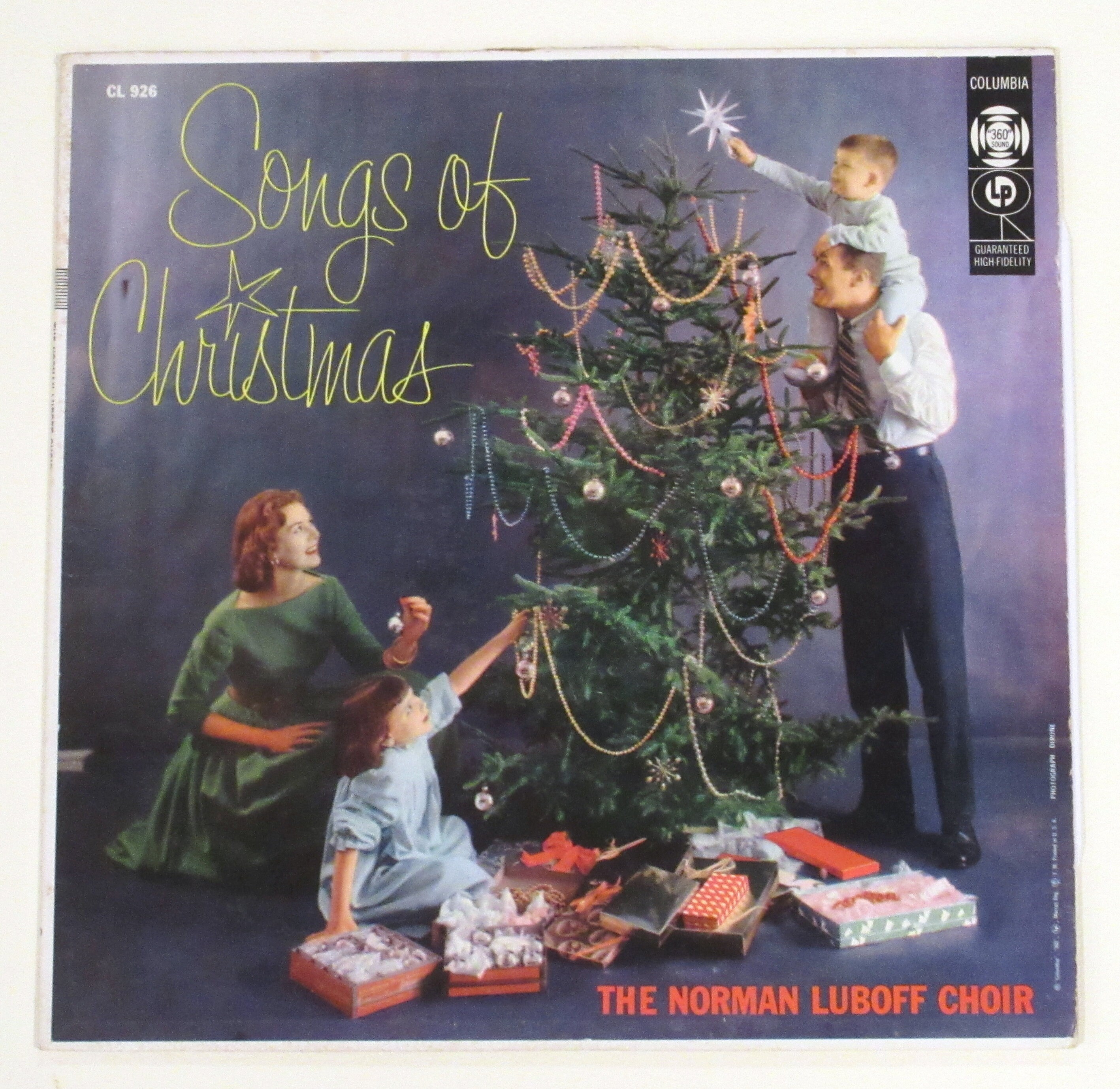 Christmas 1960s Family Record Cover Decor, Trees, Santa, 4 Christmas 1960s Family Record Cover Decor, Trees, Santa, 4