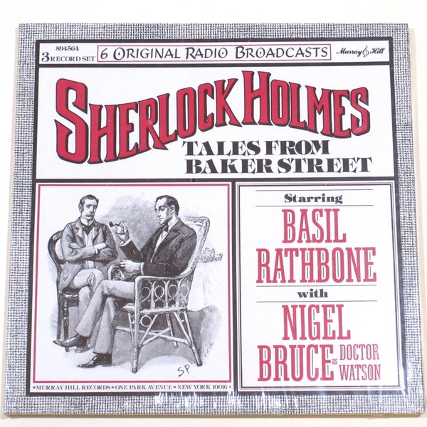 Sherlock Holmes vinyl radio box set Tales From Baker Street or 2 film soundtracks Adventures of & Baskervilles Basil Rathbone Nigel Bruce