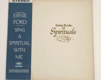 Tennessee Ernie Ford vinyl hymns spirituals 1960s with sheet music books, choose 2 album bundle or 3 record box set, Christian religious