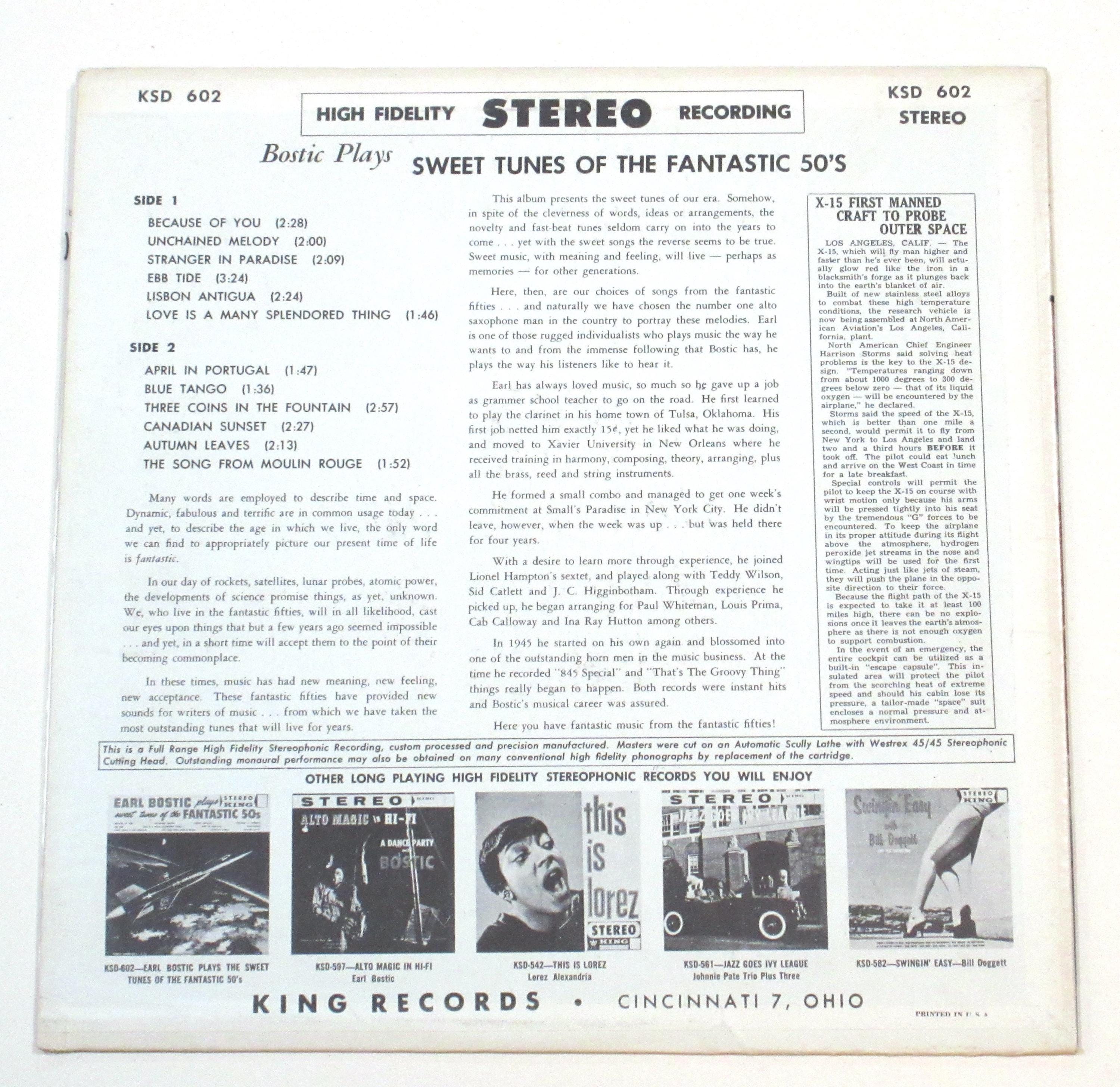 Earl Bostic Sax Vinyl Choice Fantastic 50s, Best of Bostic, Dance
