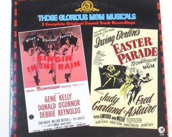 MGM musicals vinyl pair Singin in the Rain & Easter Parade, 2 record album cleaned to sound new, Gene Kelly Fred Astaire Judy Garland