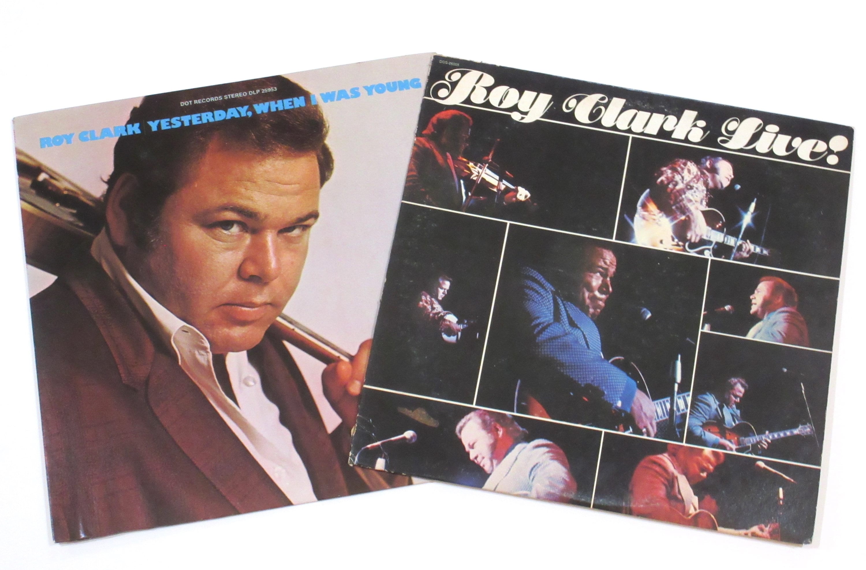 Roy Clark vinyl Greatest Hits Live! Yesterday When I Was Young Family Album Family & Friends 1970s vocals or roots music Hee Haw host guitar