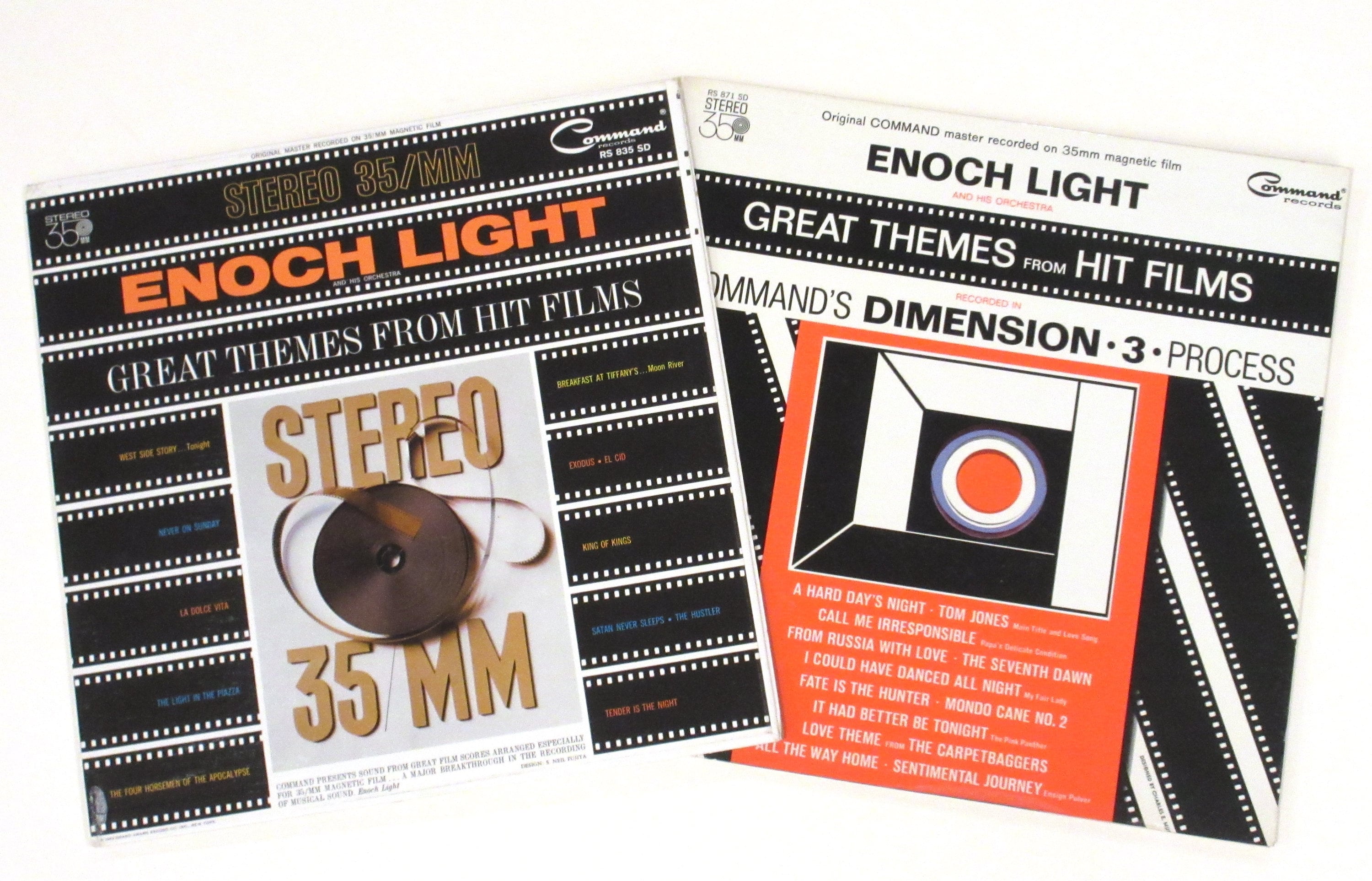 Enoch Light Vinyl Movie Music 2 Records Great Themes From Hit Etsy Israel