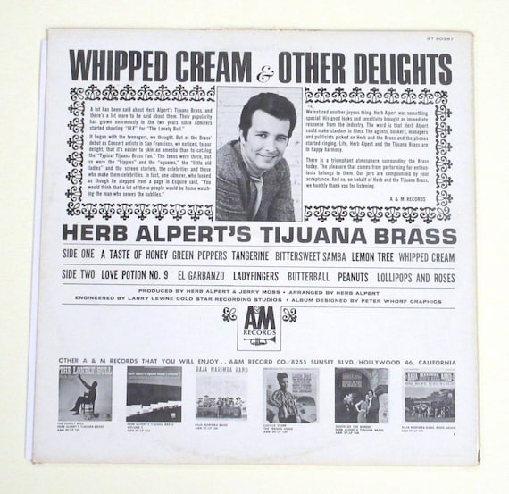Herb Alpert Tijuana Brass 5 Vinyl Lps Whipped Cream & Other