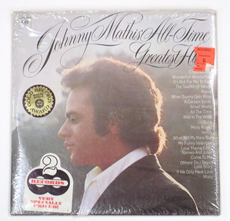 Johnny Mathis Vinyl All Time Greatest Hits 2 Record Set - Etsy
